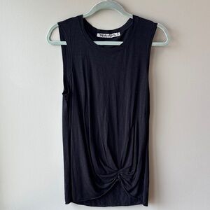Michael Stars Black Twist-Front Sleeveless Tank